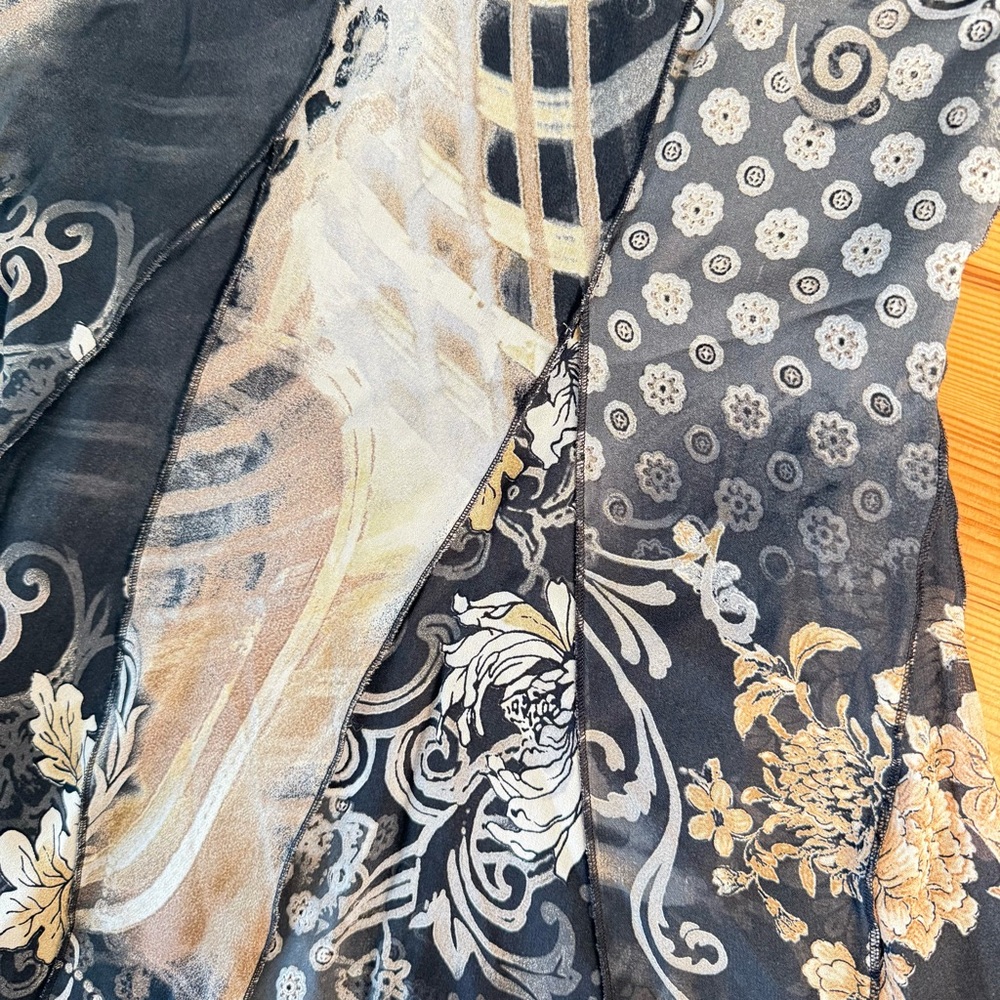 Patchwork Midi Skirt, Multi Floral Pattern Fairy High Rise S - Picture 3 of 12